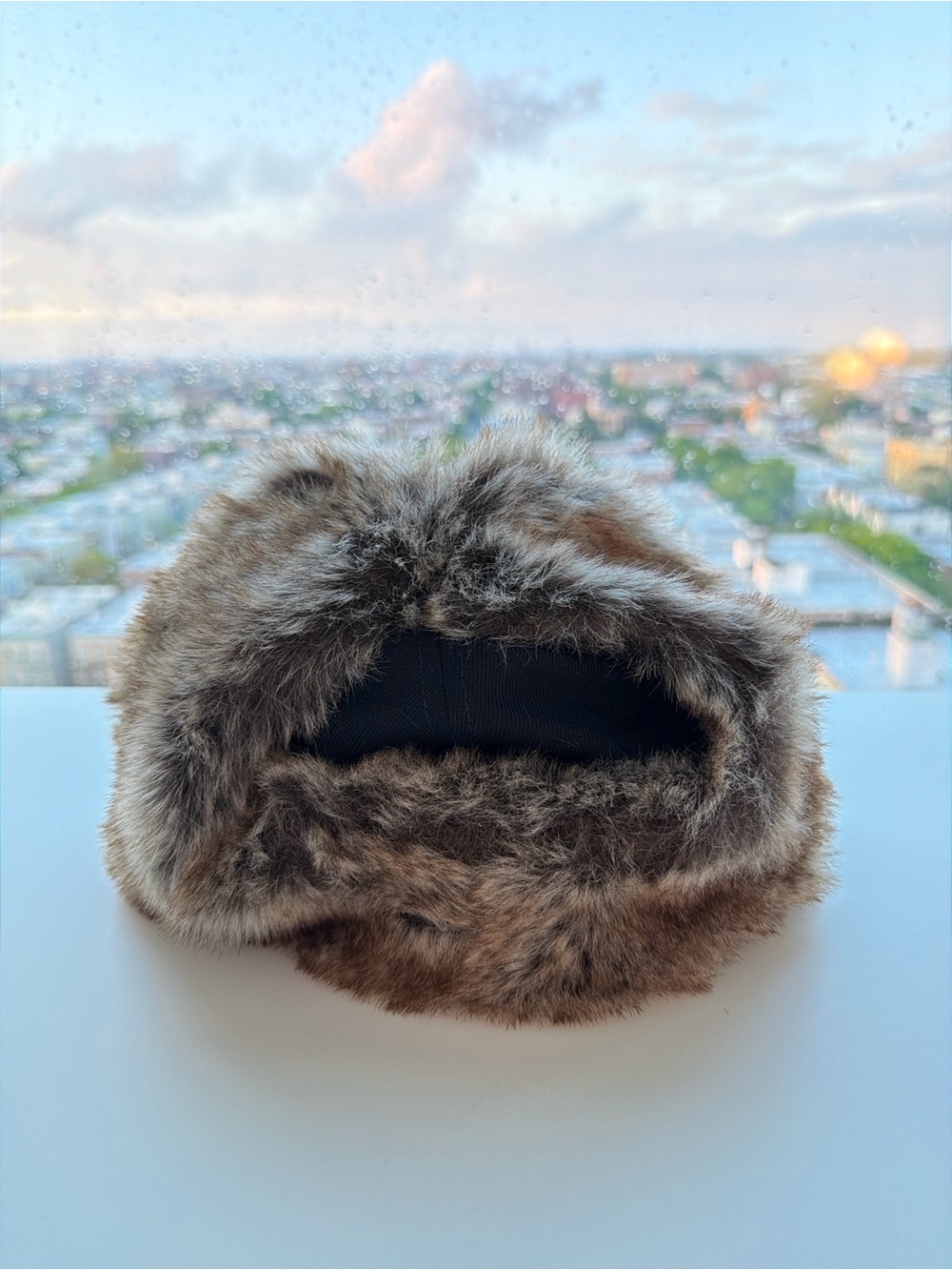 PALACE Black Snapback Hat with Brown Faux Fur Ear Flaps - Picture 4 of 7